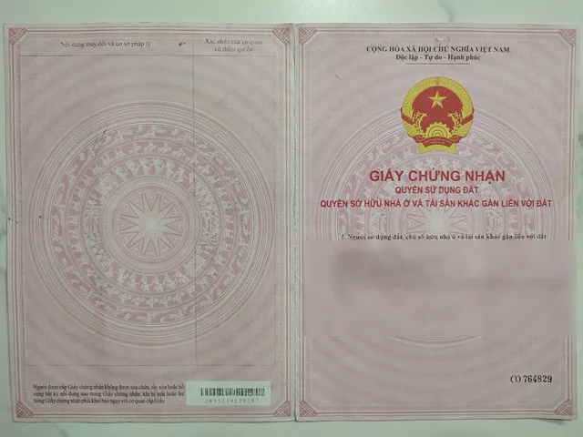 3,3 Sào Hòa Long — sổ đỏ đã xác minh (che thông tin cá nhân)