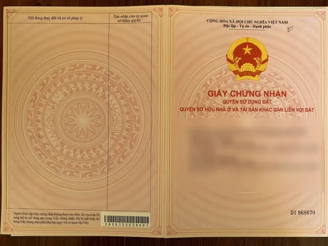 Bình Trung 1,5 ha — sổ đỏ đã xác minh (che thông tin cá nhân)